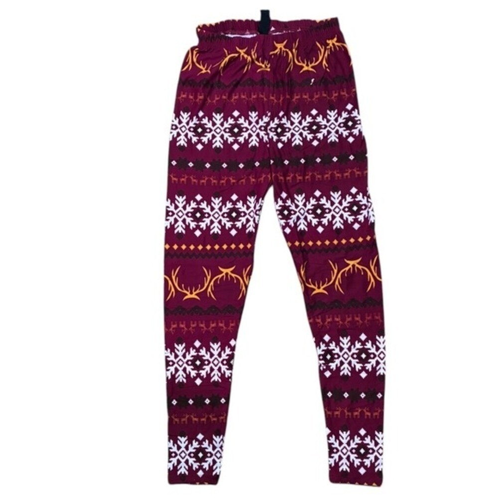 Agnes & Dora Fair Isle Holiday Leggings S M Soft Stretch Pull On Comfy NWT